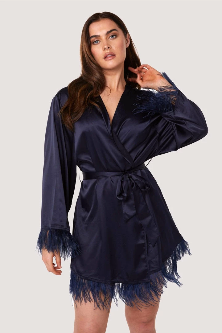 FFFB X Playful Promises Iris Teal Feather Kimono Nightwear 4 FFFB X Playful Promises Iris Teal Feather Kimono Nightwear