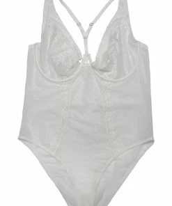 Playful Promises Curve Exclusive White Leslie Bodysuit Bodies