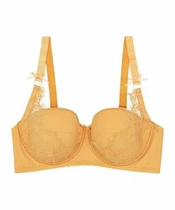 Playful Promises Curve Exclusive Aspen Mustard Lace Sling Bra