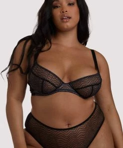 Playful Promises Curve Exclusive Outlet Brianna Black Mesh Bra