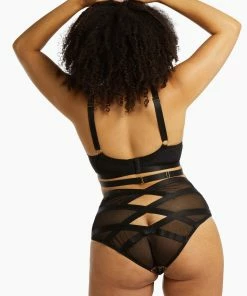 Playful Promises Curve Exclusive Brooklyn Fishnet Strappy Bra Outlet