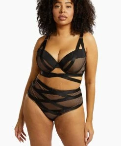 Playful Promises Curve Exclusive Brooklyn Fishnet Strappy Bra Outlet