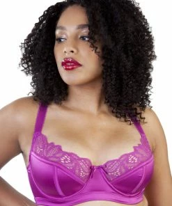 Playful Promises Curve Exclusive Carmen Pink Lace & Satin Longline Bra