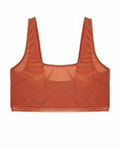 Playful Promises Curve Exclusive Chelsea Cinnamon Mesh Crop Top Outlet