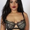 Playful Promises Curve Exclusive Outlet Devon Black/Lime Lace Strappy Bra B - H