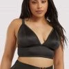 Playful Promises Curve Exclusive Eagan Black Satin Bralette