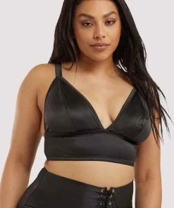 Playful Promises Curve Exclusive Eagan Black Satin Bralette