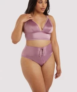 Playful Promises Curve Exclusive Outlet Eagan Blush Satin Bralette