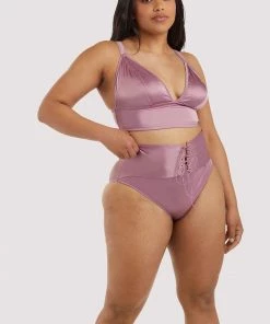 Playful Promises Curve Exclusive Outlet Eagan Blush Satin Bralette