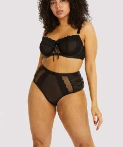 Playful Promises Curve Exclusive Outlet Ericka Black Plunge Bra