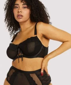 Playful Promises Curve Exclusive Outlet Ericka Black Plunge Bra