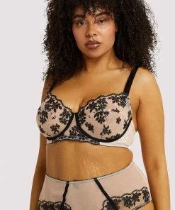 Playful Promises Curve Exclusive Evie Black & Peach Balcony Bra