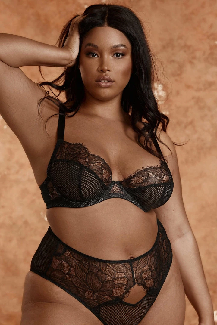 Playful Promises Curve Exclusive Khloe Black Floral Bra Outlet 4 Playful Promises Curve Exclusive Khloe Black Floral Bra Outlet