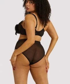 Playful Promises Curve Exclusive Marina Black Feather Bra Outlet