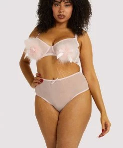 Playful Promises Curve Exclusive Marina Pink Feather Bra