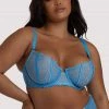 Playful Promises Curve Exclusive Peyton Blue Embroidery Bra Outlet