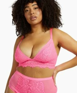 Playful Promises Curve Exclusive Pink Bella Lace Soft Cup Bra