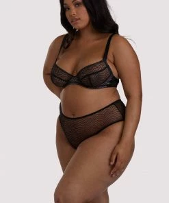 Playful Promises Curve Exclusive Outlet Brianna Black Mesh Highwaist