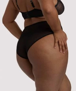 Playful Promises Curve Exclusive Outlet Brianna Black Mesh Highwaist