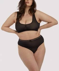 Playful Promises Curve Exclusive Outlet Chelsea Black Mesh Highwaist Brief