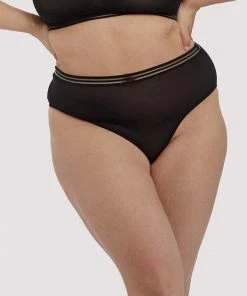 Playful Promises Curve Exclusive Outlet Chelsea Black Mesh Highwaist Brief