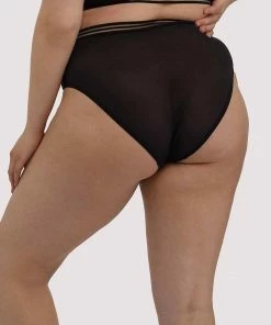 Playful Promises Curve Exclusive Outlet Chelsea Black Mesh Highwaist Brief