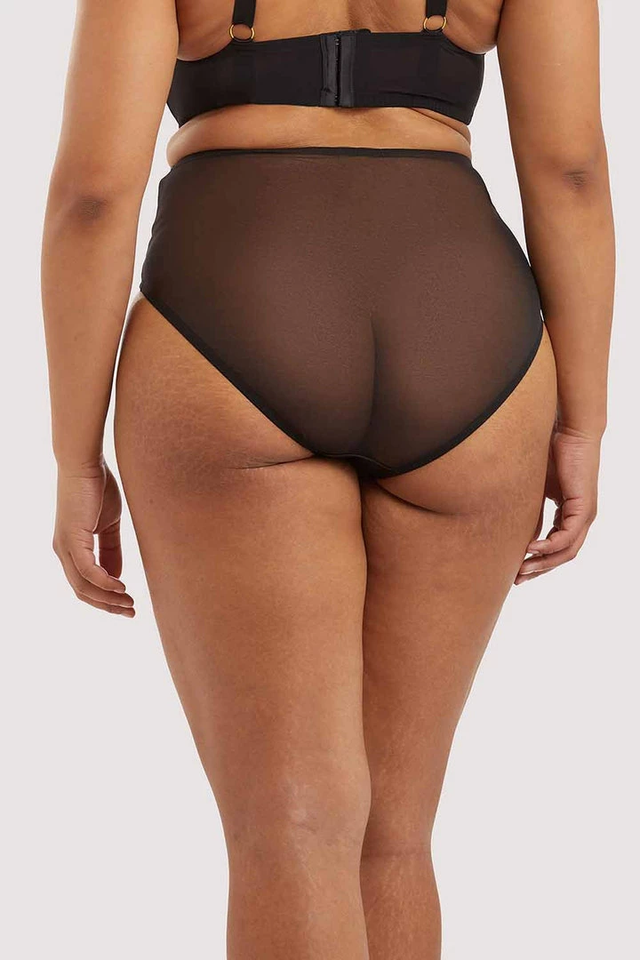 Playful Promises Curve Exclusive Eagan Black Satin High Waist Knicker 4 Playful Promises Curve Exclusive Eagan Black Satin High Waist Knicker