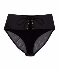 Playful Promises Curve Exclusive Eagan Black Satin High Waist Knicker 16 Playful Promises Curve Exclusive Eagan Black Satin High Waist Knicker