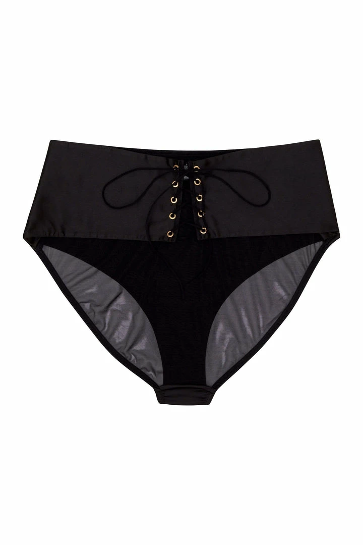 Playful Promises Curve Exclusive Eagan Black Satin High Waist Knicker 9 Playful Promises Curve Exclusive Eagan Black Satin High Waist Knicker