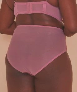 Playful Promises Curve Exclusive Outlet Eagan Blush Satin High Waist Knicker
