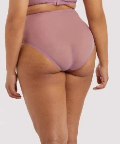 Playful Promises Curve Exclusive Outlet Eagan Blush Satin High Waist Knicker