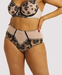 Playful Promises Curve Exclusive Outlet Evie Black & Peach Brief