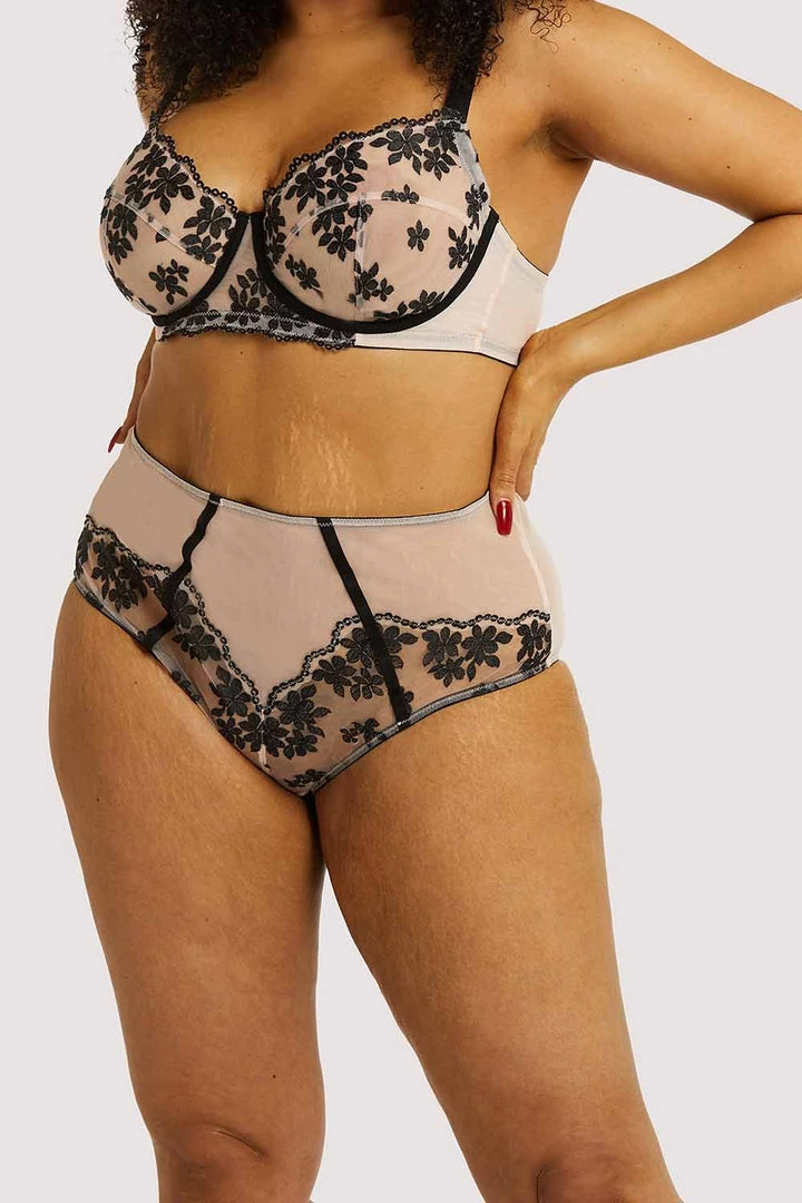 Playful Promises Curve Exclusive Outlet Evie Black & Peach Brief 3 Playful Promises Curve Exclusive Outlet Evie Black & Peach Brief