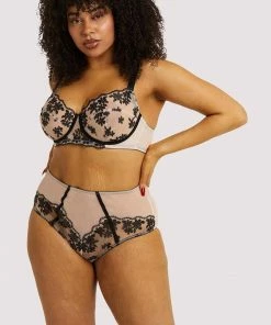 Playful Promises Curve Exclusive Outlet Evie Black & Peach Brief