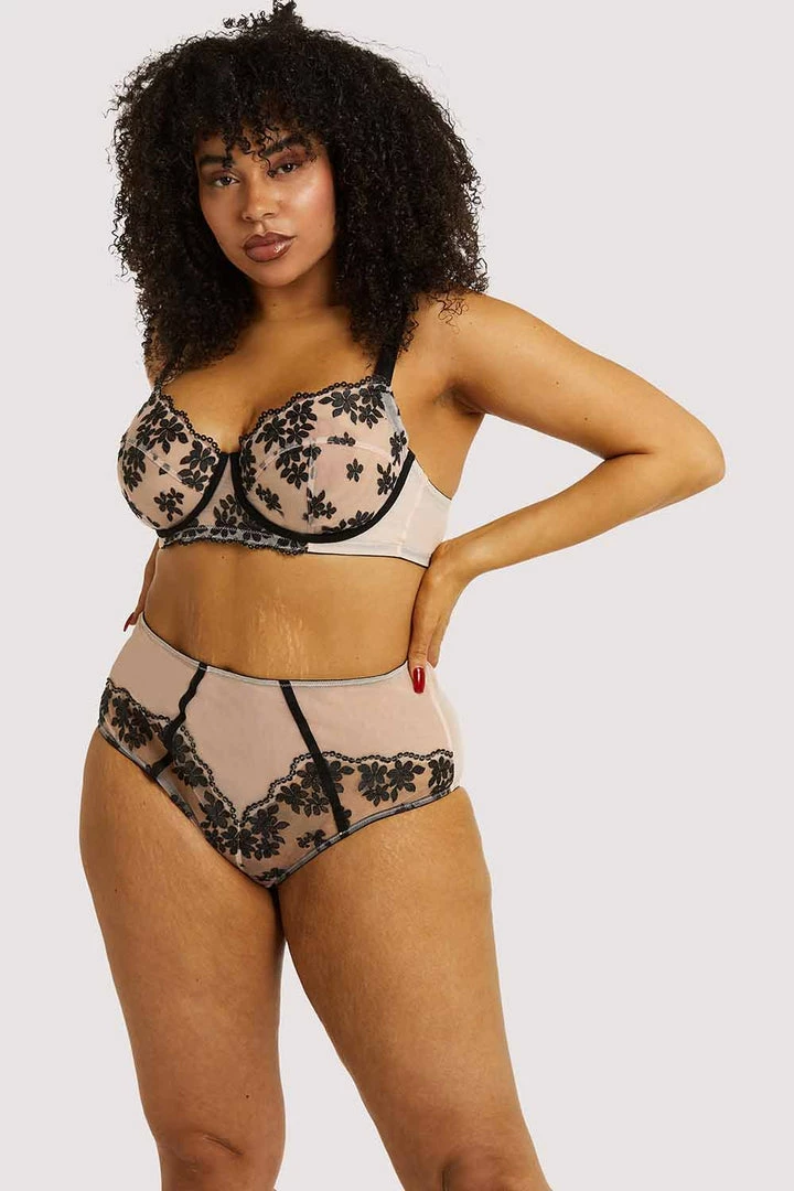 Playful Promises Curve Exclusive Outlet Evie Black & Peach Brief 4 Playful Promises Curve Exclusive Outlet Evie Black & Peach Brief