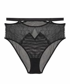 Playful Promises Curve Exclusive Outlet Khloe Black Floral Highwaist Brief