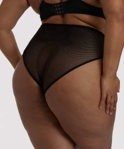 Playful Promises Curve Exclusive Outlet Khloe Black Floral Highwaist Brief