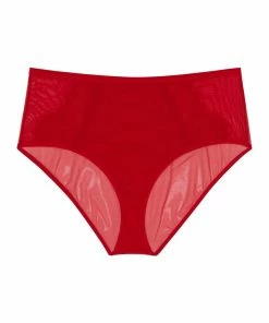 Playful Promises Curve Exclusive Kylie Red Lace Up High Waist Knicker