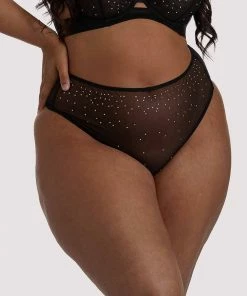 Playful Promises Curve Exclusive Outlet Lydia Black Diamante Highwaist Thong