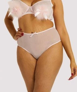 Playful Promises Curve Exclusive Marina Pink High Waisted Mesh Brief Outlet