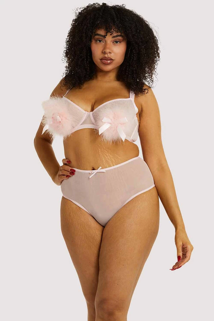 Playful Promises Curve Exclusive Marina Pink High Waisted Mesh Brief Outlet 4 Playful Promises Curve Exclusive Marina Pink High Waisted Mesh Brief Outlet