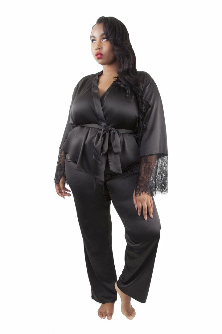 Playful Promises Curve Exclusive Joanie Satin PJ Set Nightwear 3 Playful Promises Curve Exclusive Joanie Satin PJ Set Nightwear