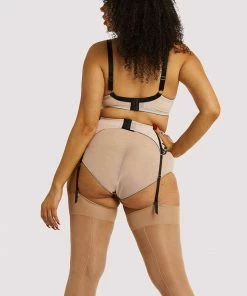 Playful Promises Curve Exclusive Outlet Evie Black & Peach Suspender 8 Playful Promises Curve Exclusive Outlet Evie Black & Peach Suspender