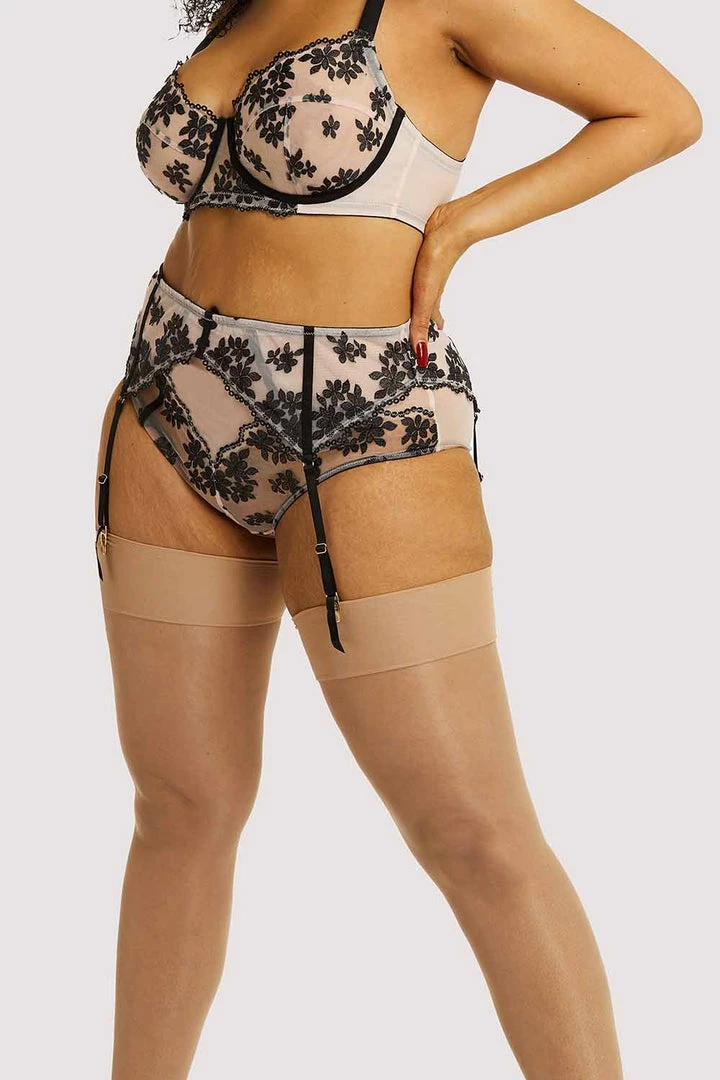 Playful Promises Curve Exclusive Outlet Evie Black & Peach Suspender 3 Playful Promises Curve Exclusive Outlet Evie Black & Peach Suspender