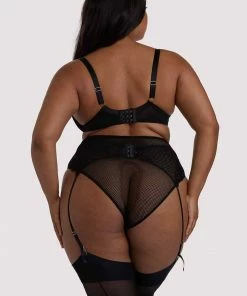 Playful Promises Curve Exclusive Khloe Black Floral Suspender