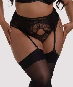 Playful Promises Curve Exclusive Khloe Black Floral Suspender