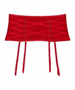 Playful Promises Curve Exclusive Kylie Red Lace Up Waspie Basques & Corsets