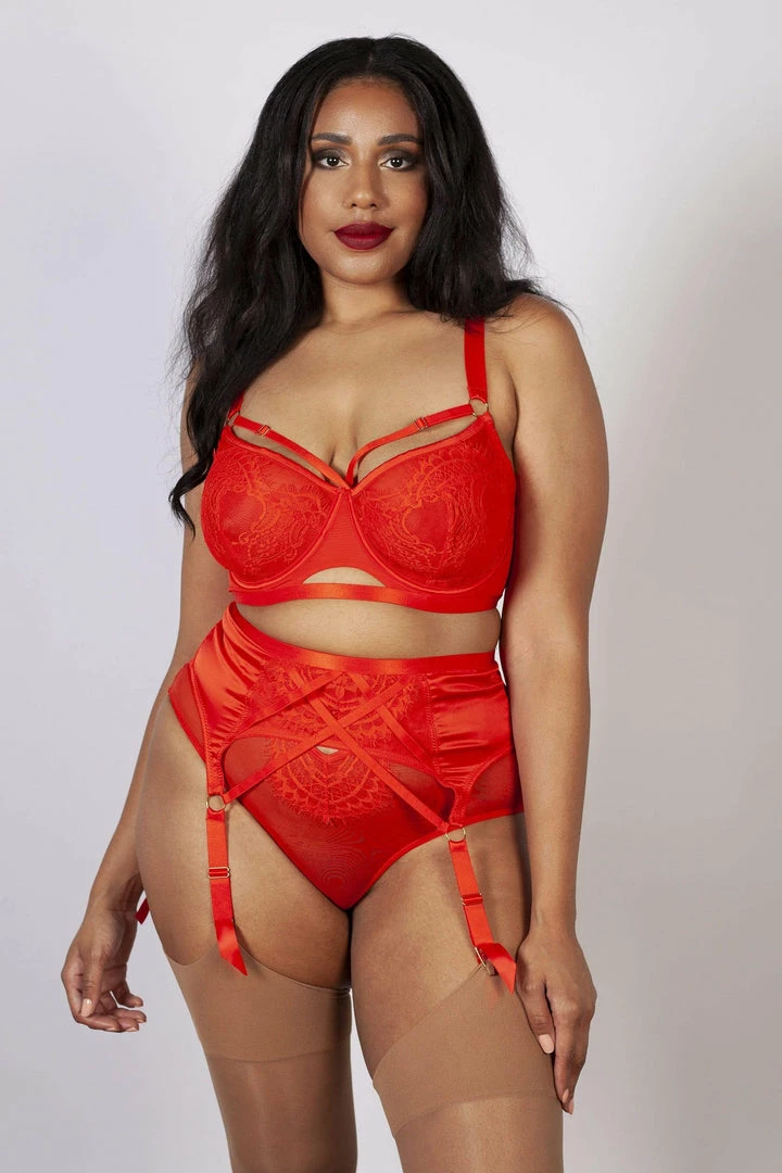 Playful Promises Curve Exclusive Outlet Lyla Flame Strappy Suspender Belt 4 Playful Promises Curve Exclusive Outlet Lyla Flame Strappy Suspender Belt