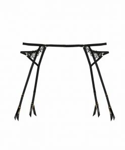 Hustler Becka Black Lace Trim Suspender Suspenders