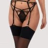 Hustler Becka Black Lace Trim Suspender Suspenders